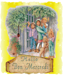 Gif animé hello Bon mercredi enfants